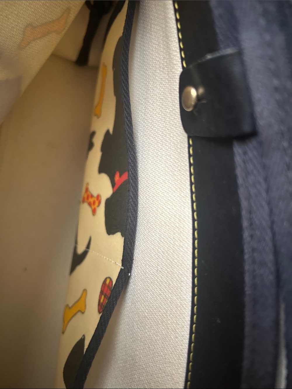 Dooney & Bourke Cream Tote with Black Scottie Dog Print - Picture 7 of 7
